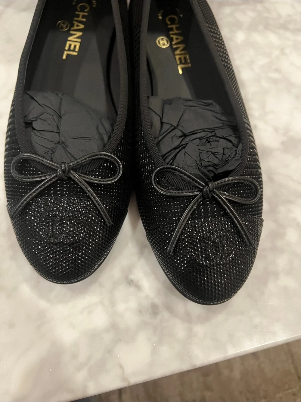 CHANEL Black  Ballet Flats size 39.5